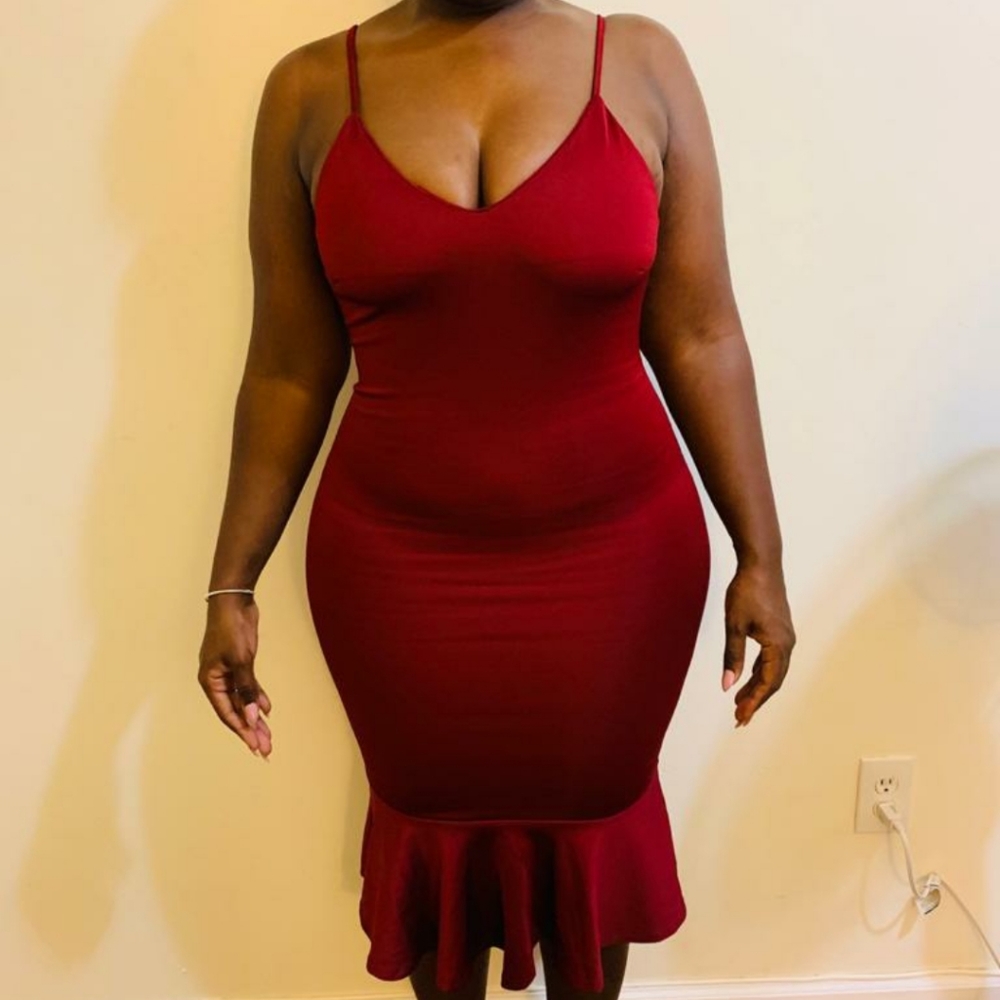 Shein Spaghetti Strapped Red Dress